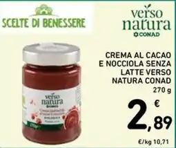 Spazio Conad Crema al cacao e nocciola senza latte verso natura conad offerta
