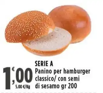 Rossotono Carrefour SERIE A Panino per hamburger classico/ con semi di sesamo offerta