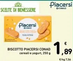 Spazio Conad Biscotto Piacersi Conad offerta