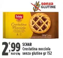 Rossotono Carrefour SCHAR Crostatina nocciola senza glutine offerta