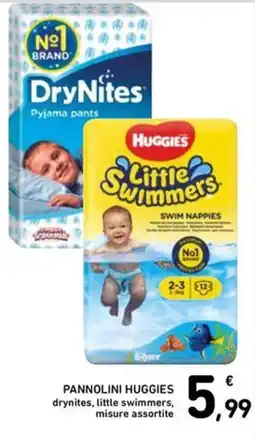 Spazio Conad PANNOLINI HUGGIES drynites, little swimmers offerta