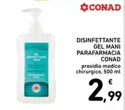 Spazio Conad DISINFETTANTE GEL MANI PARAFARMACIA CONAD offerta