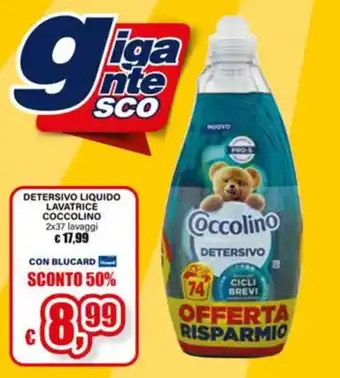 Il Gigante Detersivo liquido lavatrice Coccolino offerta