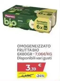 Bimbo Store Plasmon bio pera offerta