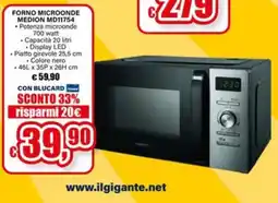 Il Gigante Forno microonde MEDION MD11754 offerta