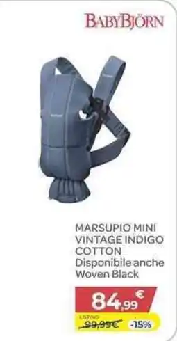 Bimbo Store BABYBJÖRN MARSUPIO MINI VINTAGE INDIGO COTTON offerta
