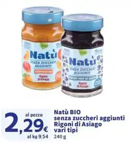 Sigma Natù BIO senza zuccheri aggiunti Rigoni di Asiago offerta