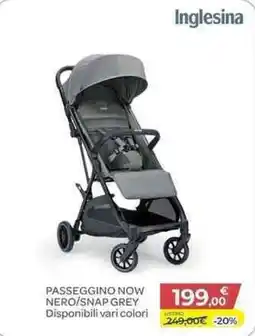 Bimbo Store Inglesina PASSEGGINO NOW NERO/SNAP GREY offerta