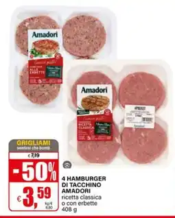 Il Gigante 4 HAMBURGER DI TACCHINO AMADORI offerta