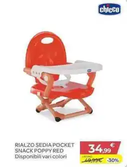Bimbo Store chicco RIALZO SEDIA POCKET SNACK POPPY RED offerta