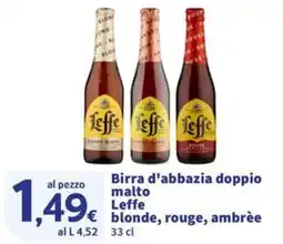 Sigma Birra d'abbazia doppio malto Leffe offerta