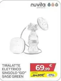 Bimbo Store TIRALATTE ELETTRICO SINGOLO "GO" SAGE GREEN offerta