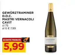 Alì Supermercati Gewürztraminer D.O.C. Mastri Vernacoli Cavit offerta