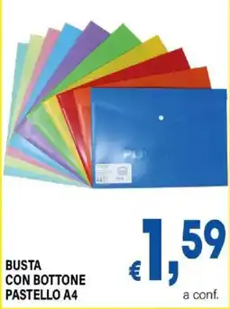 DEM BUSTA CON BOTTONE PASTELLO A4 offerta