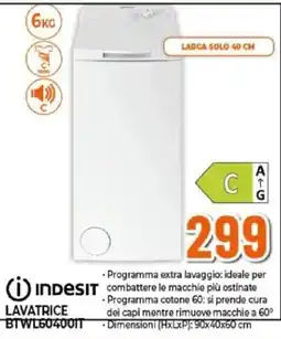 Expert Indesit Lavatrice BTWL60400IT offerta