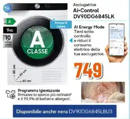 Expert Samsung Asciugatrice Ai-Control DV90DG6845LK offerta
