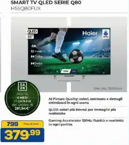 Euronics Bruno SMART TV QLED SERIE Q80 Haier offerta