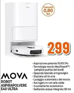 Expert MOVA ROBOT ASPIRAPOLVERE E40 ULTRA offerta