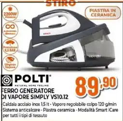 Expert FERRO GENERATORE DI VAPORE SIMPLY VS10.12 offerta