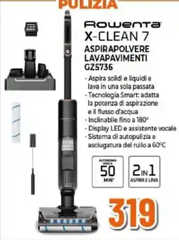 Expert Rowenta X-CLEAN 7 ASPIRAPOLVERE LAVAPAVIMENTI GZ5736 offerta