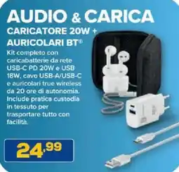 Euronics Bruno CARICATORE 20W + AURICOLARI BT® offerta