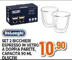 Expert DeLonghi SET 2 BICCHIERI ESPRESSO IN VETRO-A DOPPIA PARETE offerta