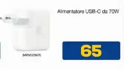 Euronics Bruno Alimentatore USB-C da 70W offerta