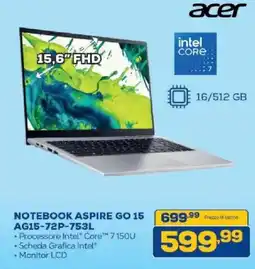 Euronics Bruno NOTEBOOK ASPIRE GO 15 offerta
