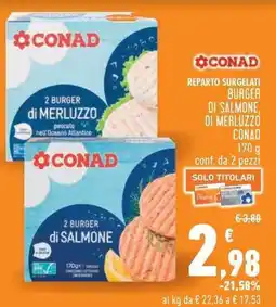 Conad Superstore CONAD BURGER di SALMONE offerta