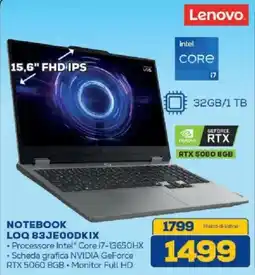 Euronics Bruno Lenovo NOTEBOOK LOQ 83JE00DKIX offerta