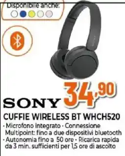 Expert SONY CUFFIE WIRELESS BT WHCH520 offerta