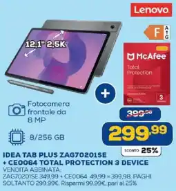 Euronics Bruno Lenovo IDEA TAB PLUS ZAG70201SE offerta