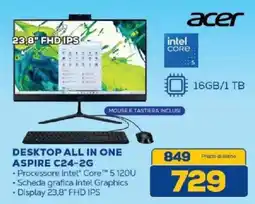 Euronics Bruno Acer DESKTOP ALL IN ONE ASPIRE C24-2G offerta
