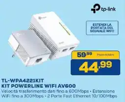 Euronics Bruno tp-link KIT POWERLINE WIFI AV600 offerta