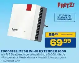 Euronics Bruno Fritz! MESH WI-FI EXTENDER 1600 offerta