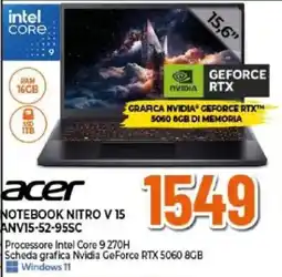 Expert Acer NOTEBOOK NITRO V 15 offerta