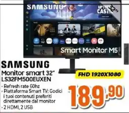 Expert SAMSUNG Monitor smart 32" LS32FM500EUXEN offerta