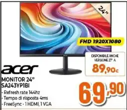 Expert acer MONITOR 24" SA243YP1BI offerta