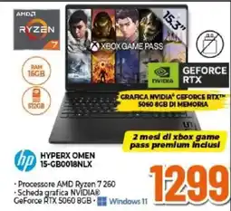 Expert HP HyperX Omen 15-GB0018NLX offerta