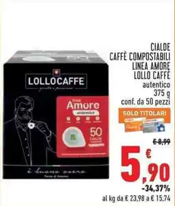 Conad Superstore Cialde Caffè Compostabili Linea Amore Lollo Caffè offerta