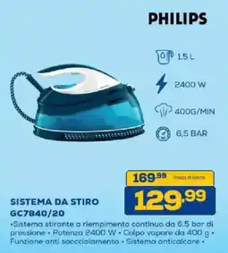 Euronics Bruno PHILIPS SISTEMA DA STIRO GC7840/20 offerta