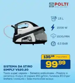 Euronics Bruno Polti Sistema da stiro Simply VS20.20 offerta