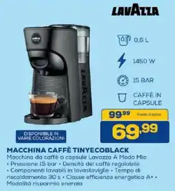 Euronics Bruno Macchina caffè tinyecoblock Lavazza offerta