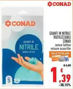 Conad Superstore Guanti in nitrile CONAD senza lattice offerta