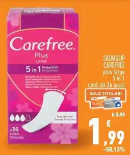 Conad Superstore Salvaslip Carefree Plus Large offerta