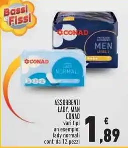 Conad Superstore Assorbenti lady, man conad offerta
