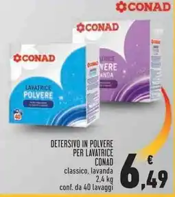 Conad Superstore Detersivo in polvere per lavatrice CONAD classico, lavanda offerta