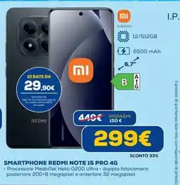 DIMOStore Smartphone redmi note 15 pro 4G offerta