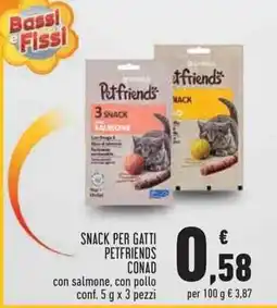 Conad Superstore Snack per gatti Petfriends offerta