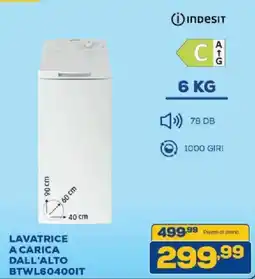 Euronics Bruno LAVATRICE A CARICA DALL'ALTO INDDESIT offerta